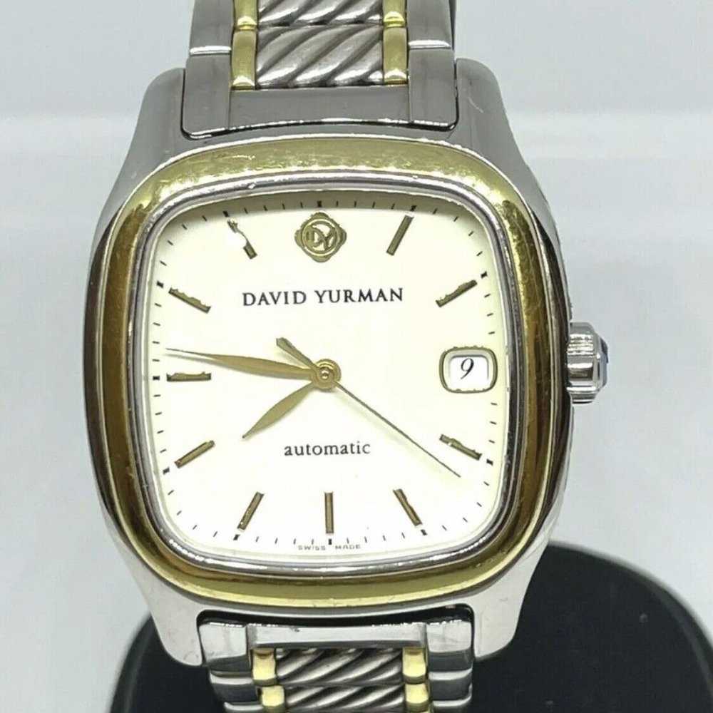 David Yurman T301-LS8 Thoroughbred White MOP Dial 18k Steel Auto Men's Watch